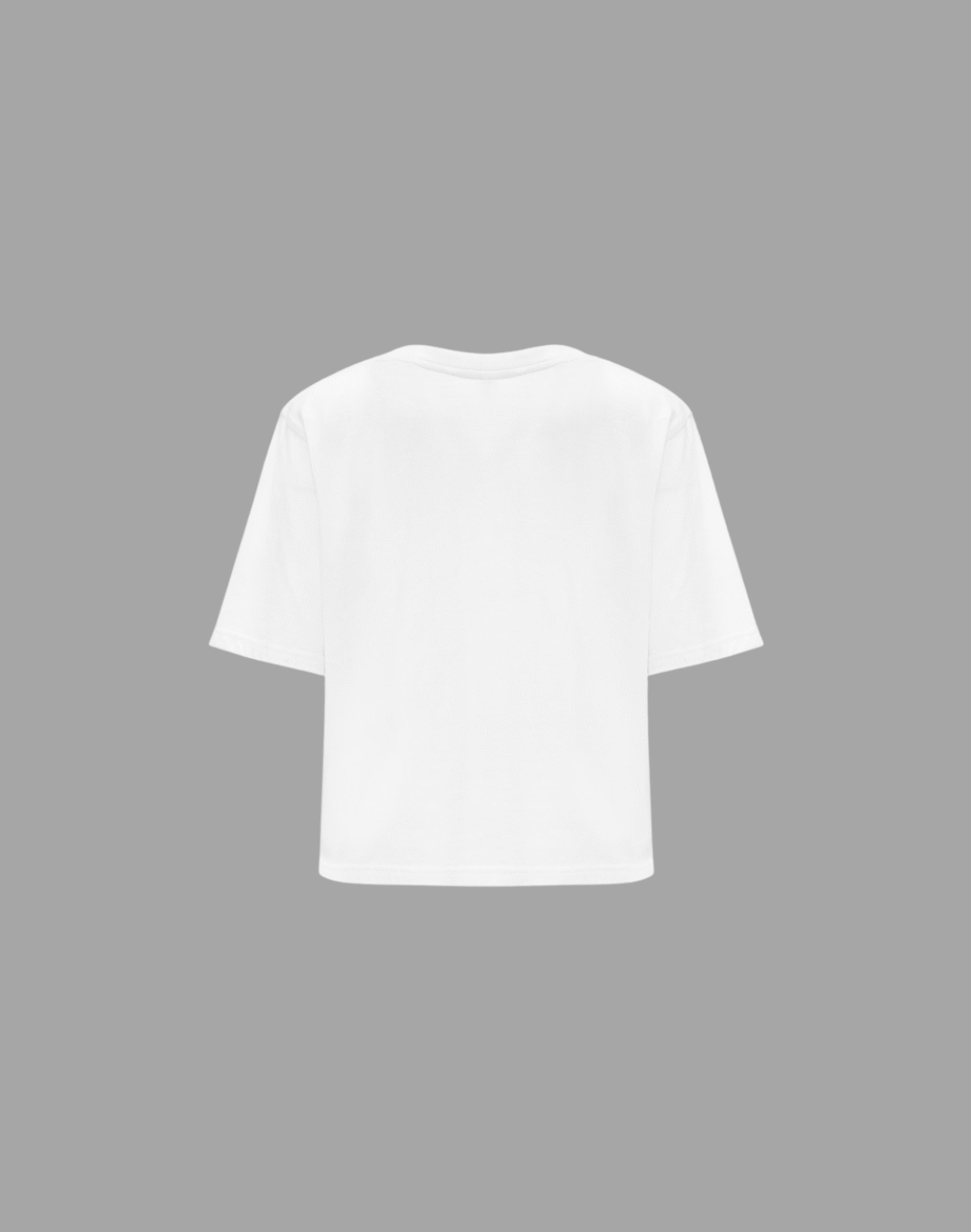 Camiseta corta oversize blanca parte trasera