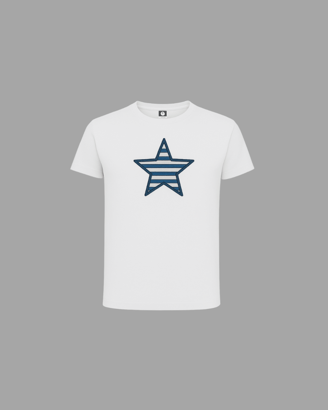 Camiseta de hombre blanca con bordado en forma de estrella