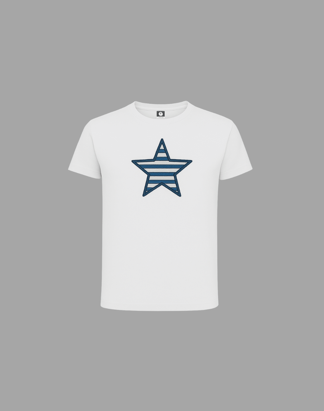 Camiseta de hombre blanca con bordado en forma de estrella