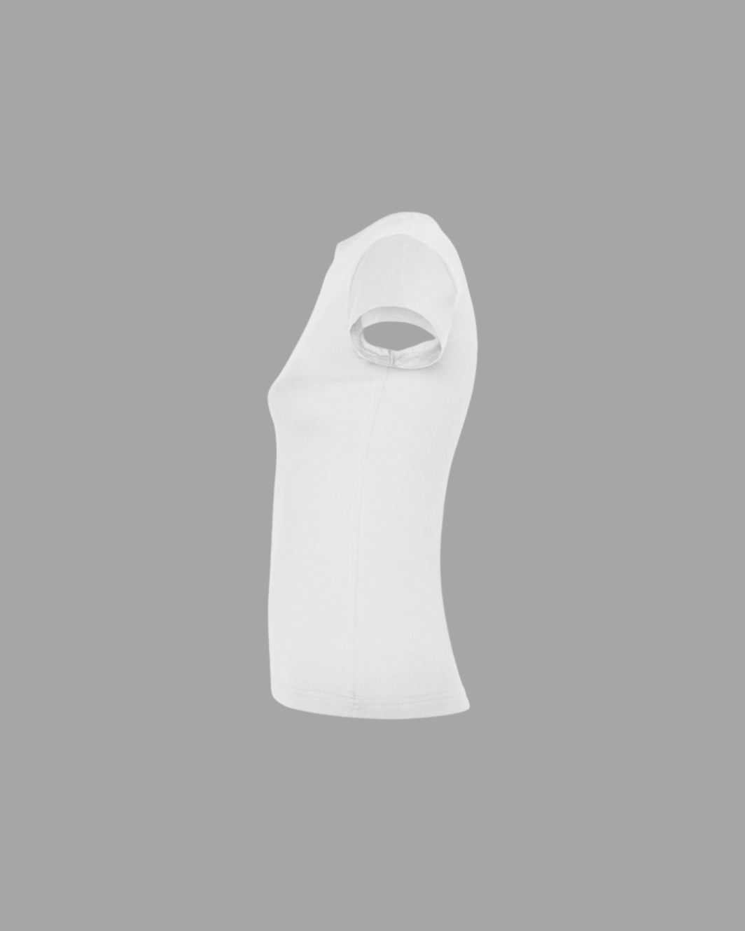Camiseta de mujer blanca parte lateral