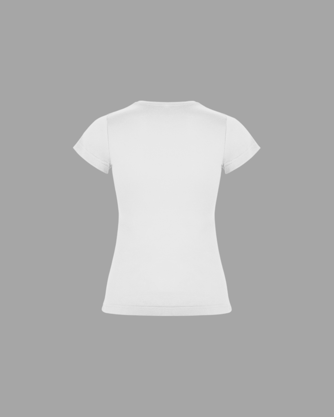 Camiseta de mujer blanca parte trasera