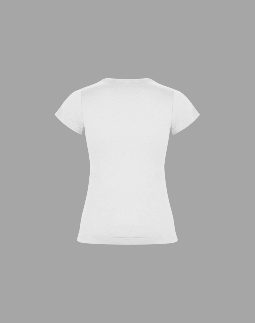 Camiseta de mujer blanca parte trasera