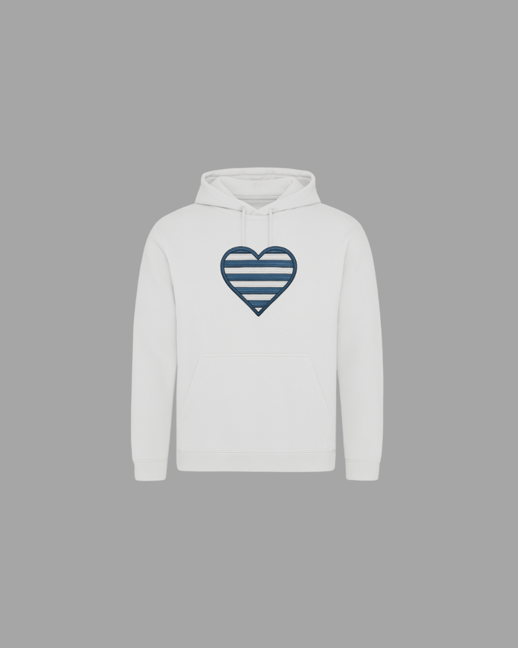 Sudadera con capucha blanca con bordado en forma de corazón