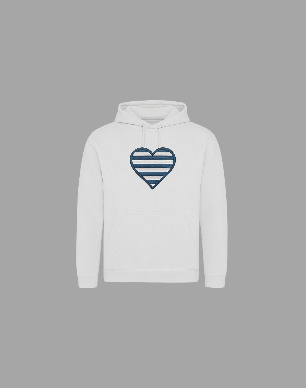 Sudadera con capucha blanca con bordado en forma de corazón