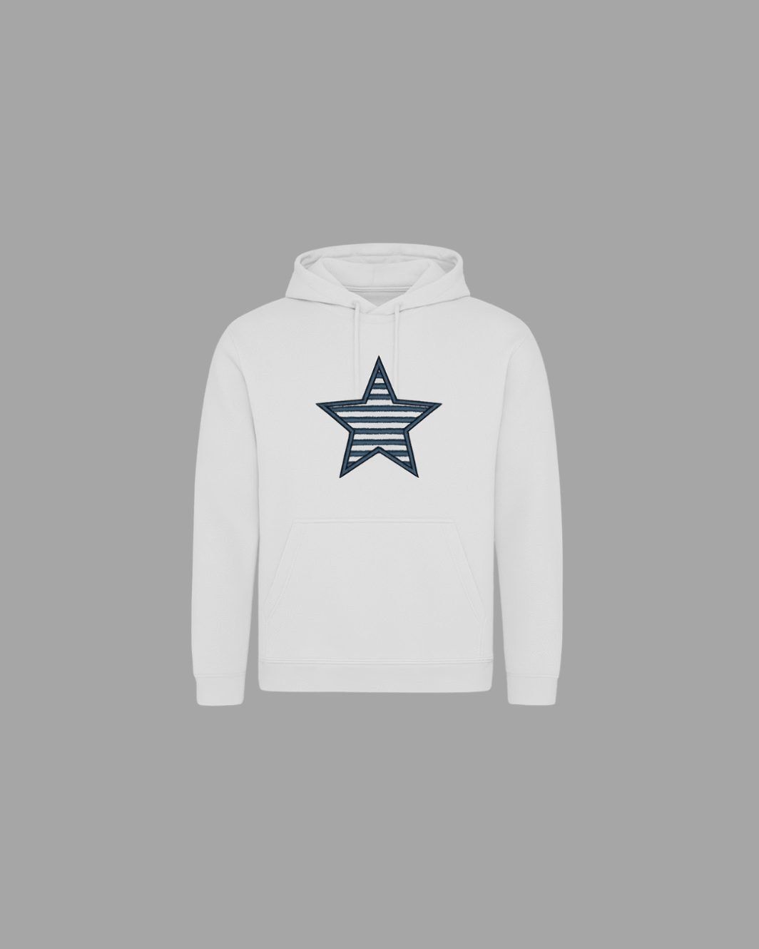 Sudadera con capucha blanca con bordado en forma de estrella