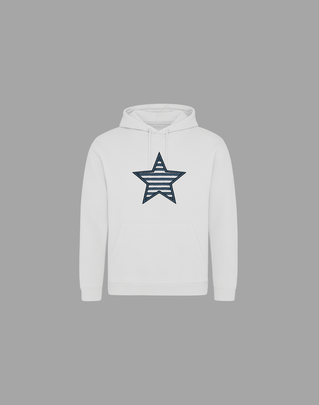 Sudadera con capucha blanca con bordado en forma de estrella