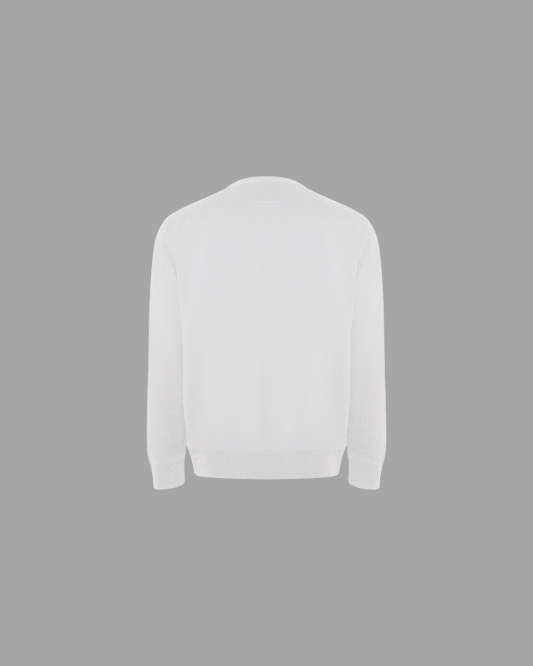Sudadera sin capucha blanca parte trasera
