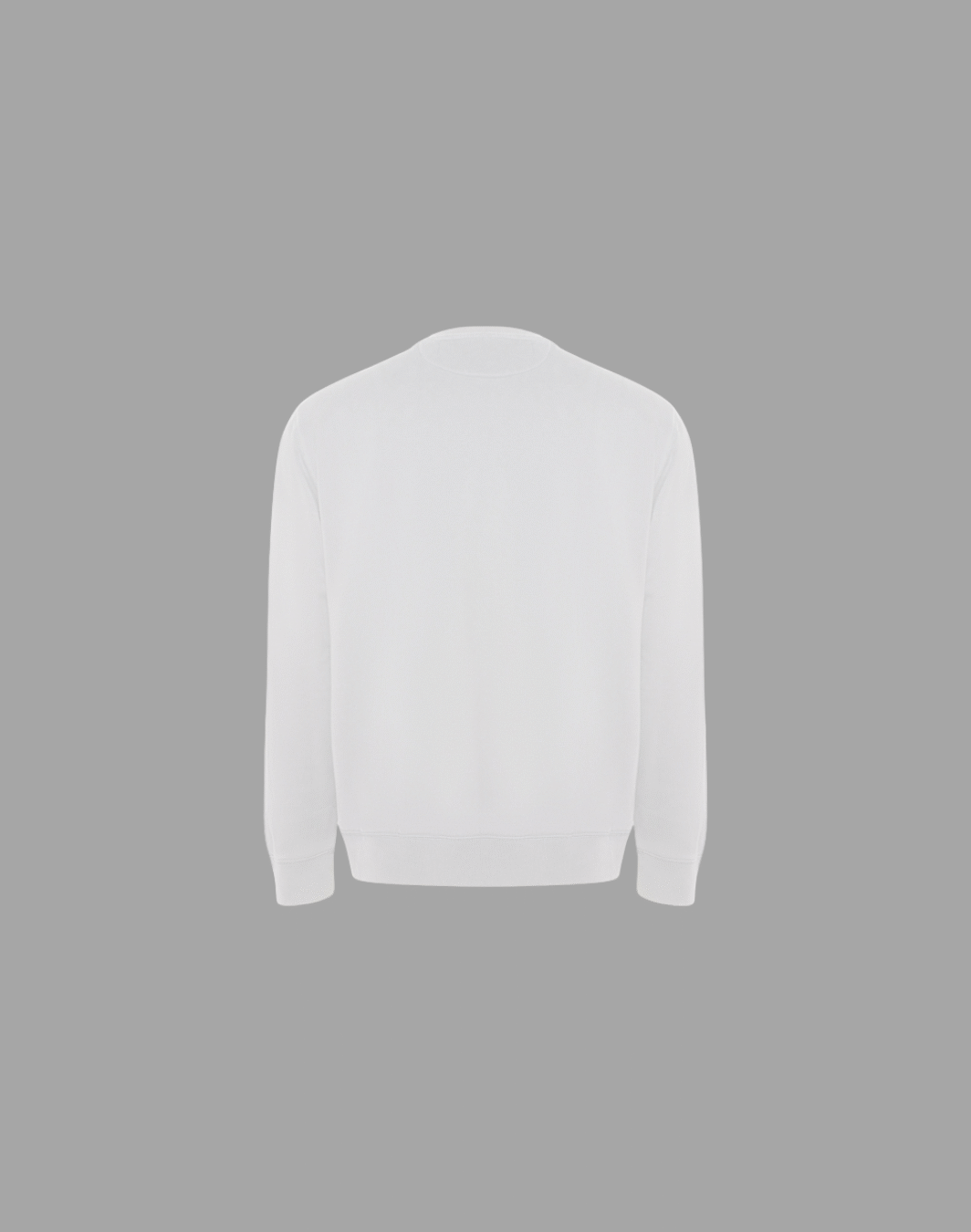 Sudadera sin capucha blanca parte trasera