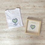 cuadro y camiseta, vestido regalo de amama