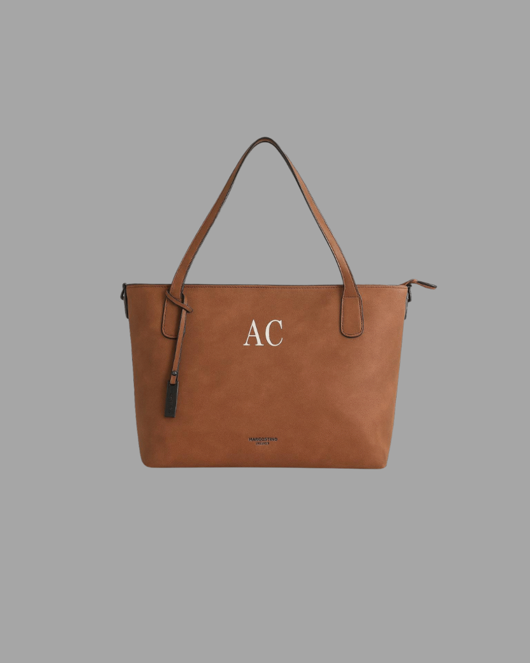 Bolso efecto piel color marrón