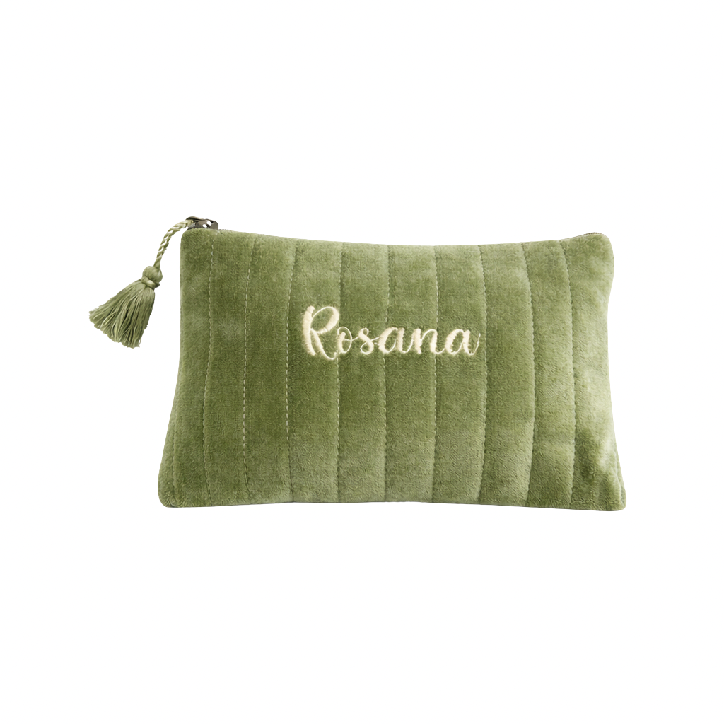 Neceser aterciopelado verde